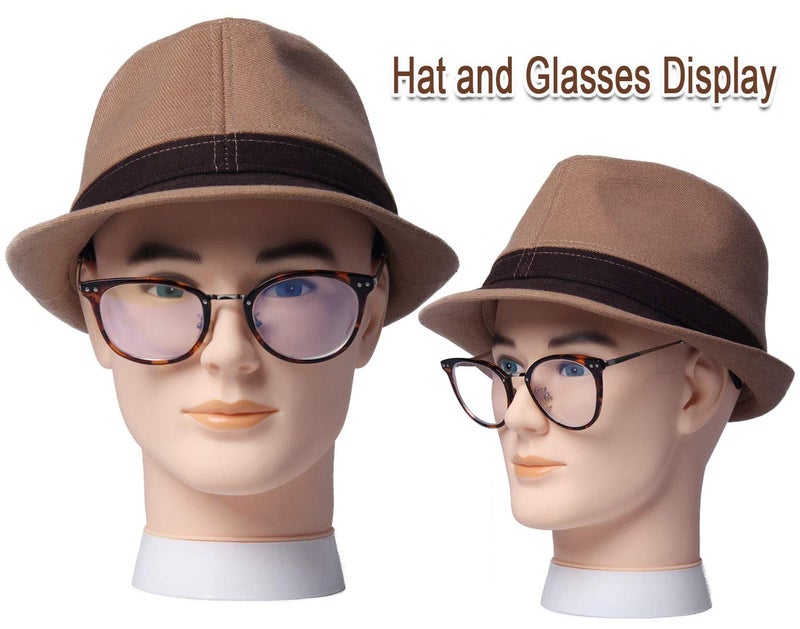 Newshair Male Bald Mannequin Head Wig Head Training Head Professional Cosmetology for Wig Making and Display Hat Helmet Glasses or Masks Display Head Model with Free Clamp Stand (Fair Skin) - Image 3